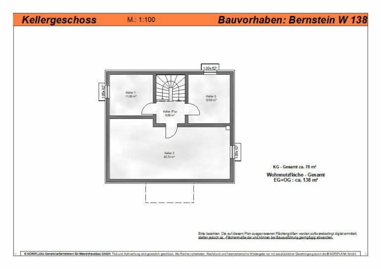 Bernstein W138 Grundriss Kellergeschoss
