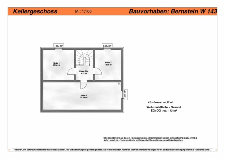 Bernstein W143 Grundriss Kellergeschoss
