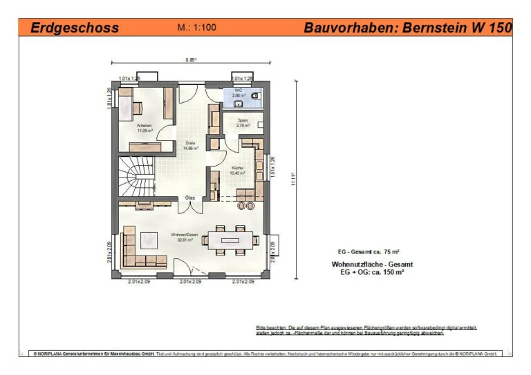 Bernstein W150 Grundriss Erdgeschoss