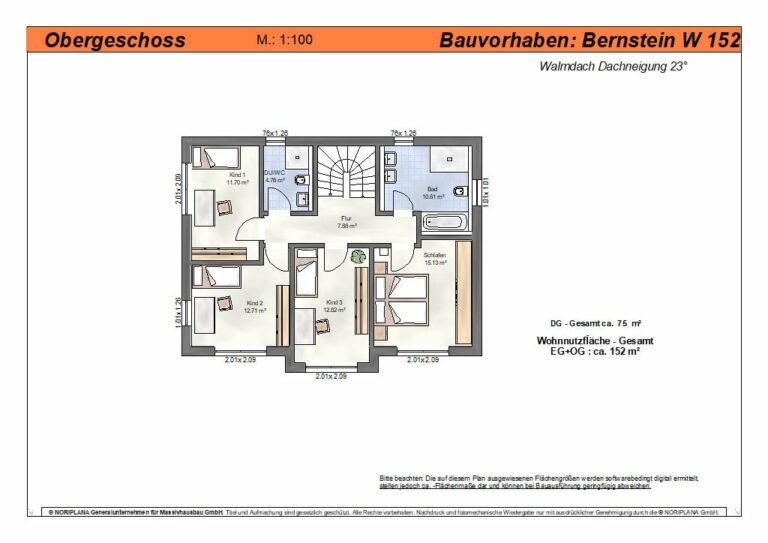 Bernstein W152 Grundriss Obergeschoss