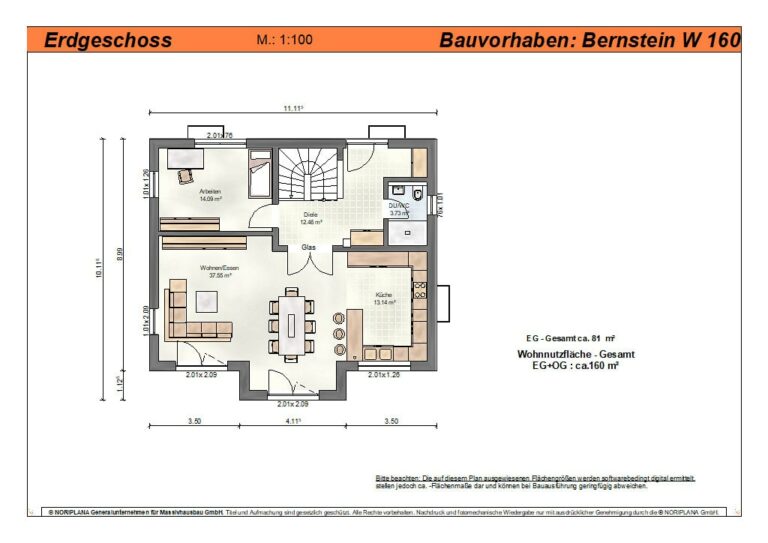 Bernstein W160 Grundriss Erdgeschoss