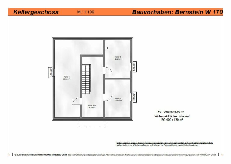Bernstein W170 Grundriss Kellergeschoss
