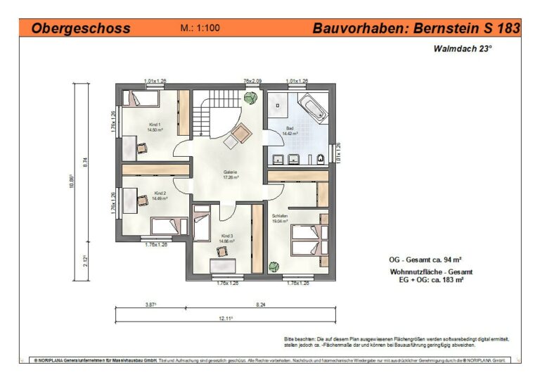 Bernstein W183 Grundriss Dachgeschoss