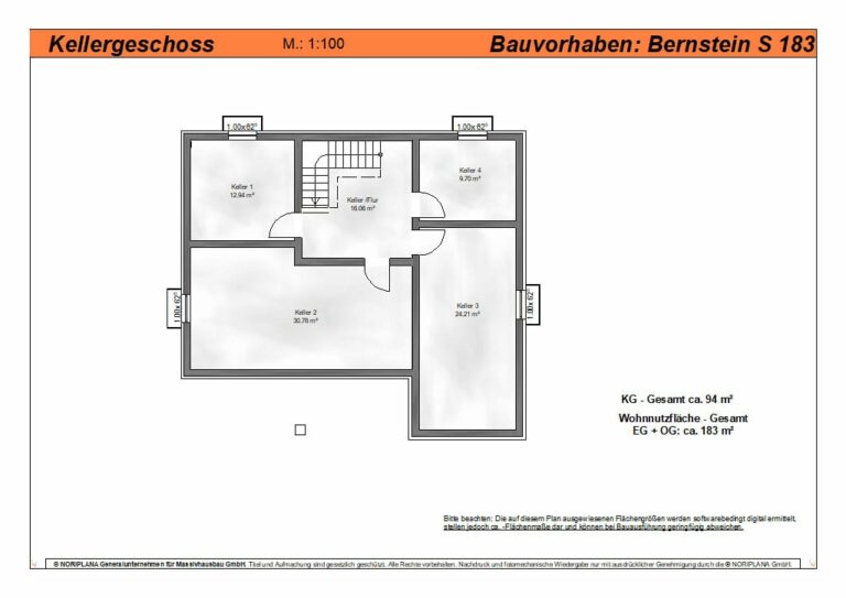 Bernstein W183 Grundriss Kellergeschoss