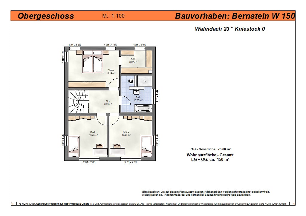 Bernstein W150 Grundriss Obergeschoss
