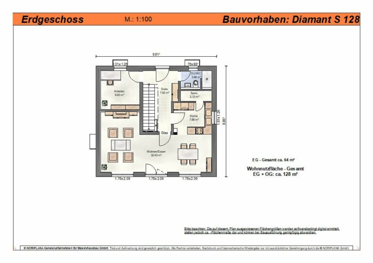 Diamant S128 Grundriss Erdgeschoss