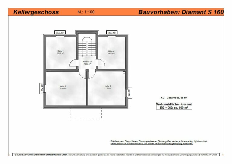 Diamant S160 Grundriss Kellergeschoss