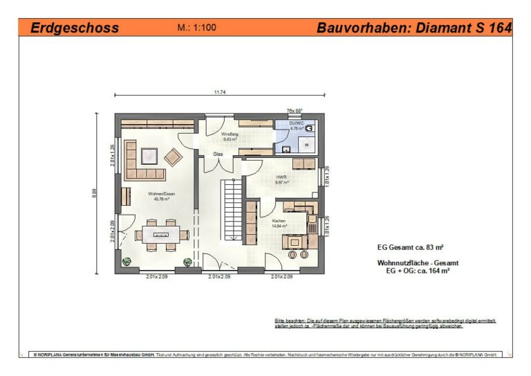 Diamant S164 Grundriss Erdgeschoss