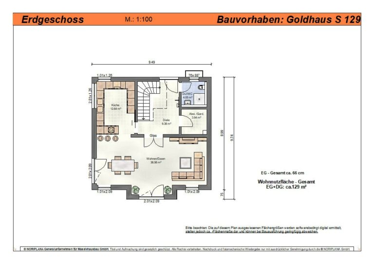 Goldhaus S129 Grundriss Erdgeschoss