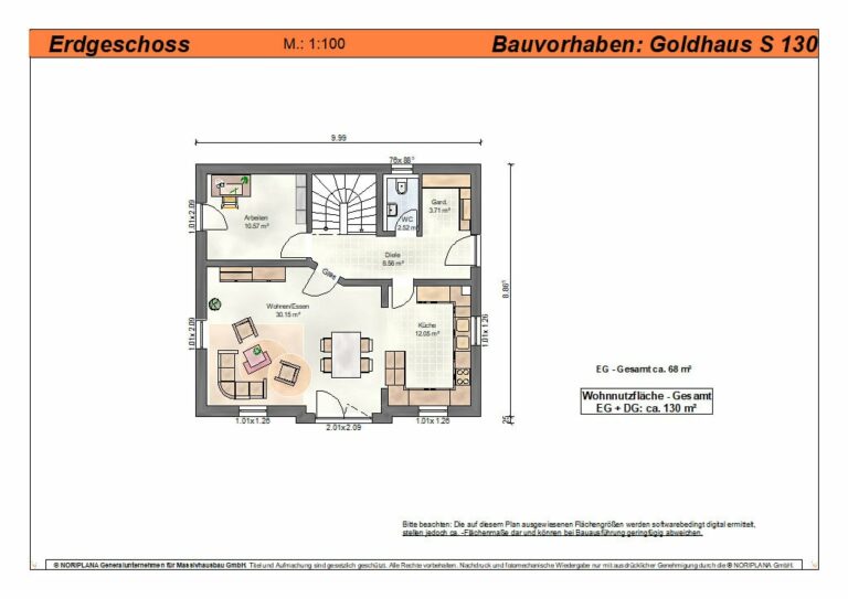 Goldhaus S130 Grundriss Erdgeschoss