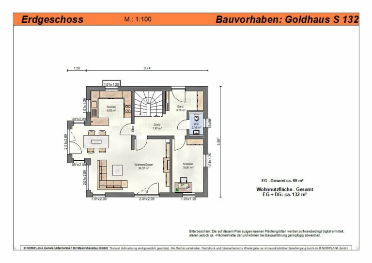 Goldhaus S132 Grundriss Erdgeschoss
