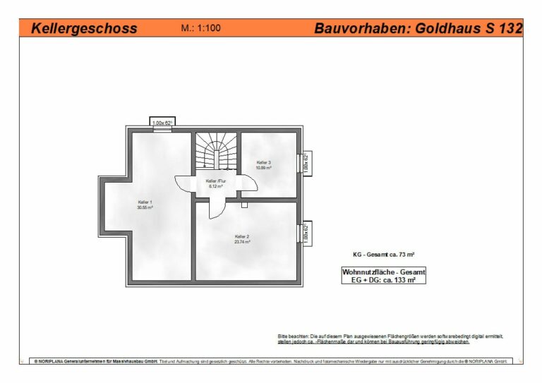 Goldhaus S132 Grundriss Kellergeschoss