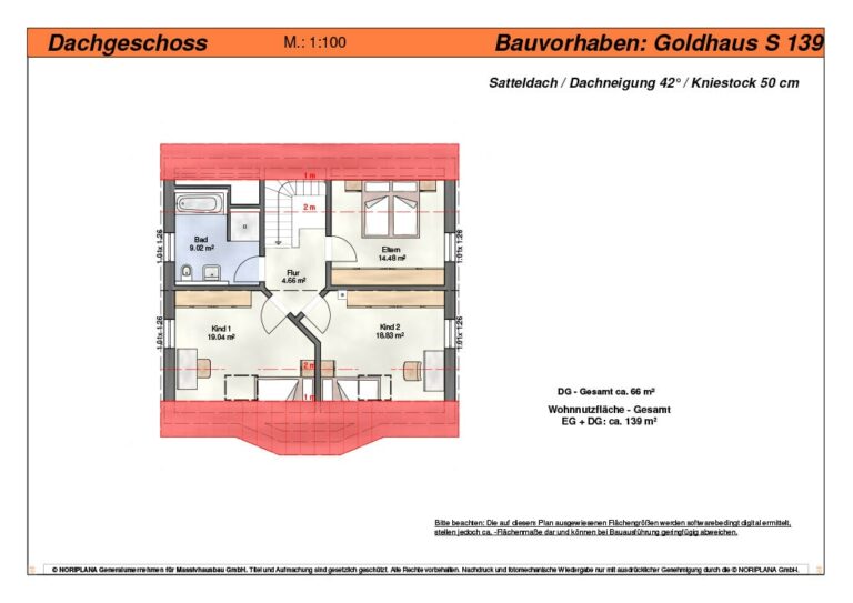 Goldhaus S139 Grundriss Dachgeschoss