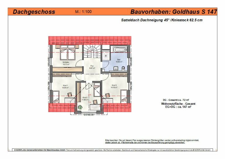 Goldhaus S147 Grundriss Dachgeschoss