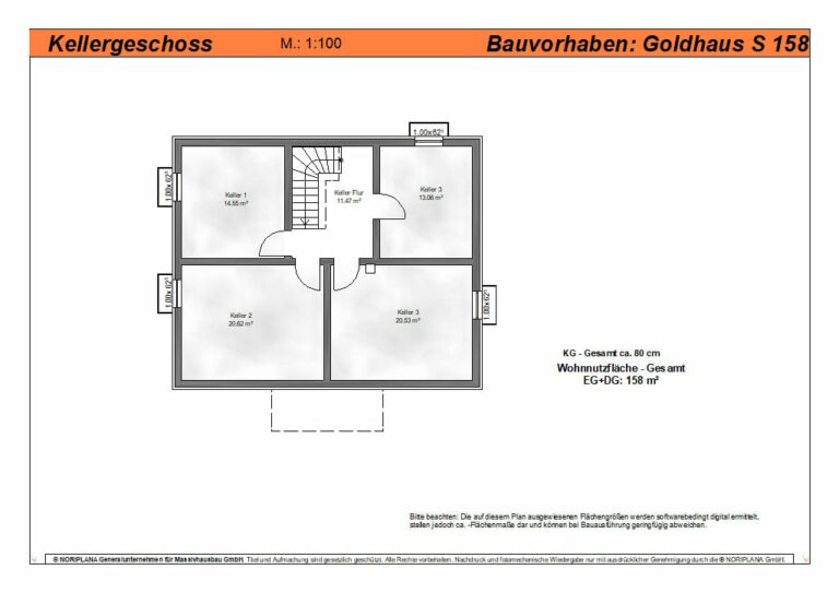 Goldhaus S158 Grundriss Kellergeschoss