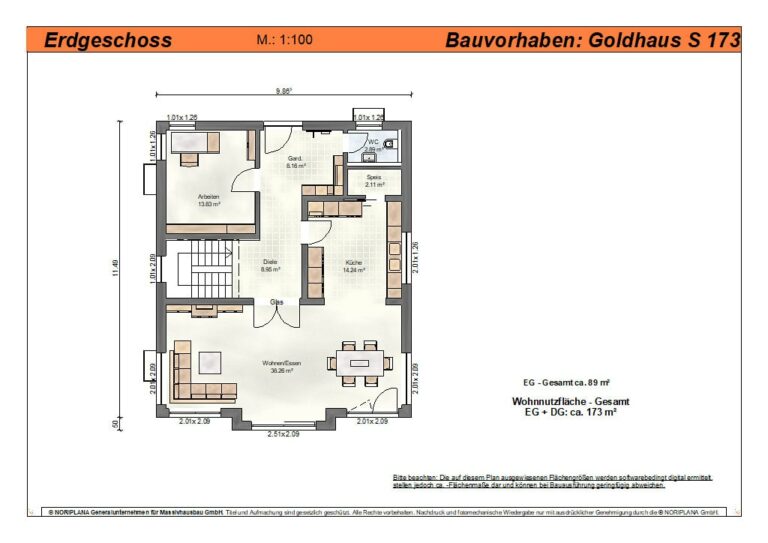 Goldhaus S173 Grundriss Erdgeschoss