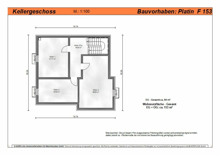 Platin F153 Grundriss Kellergeschoss