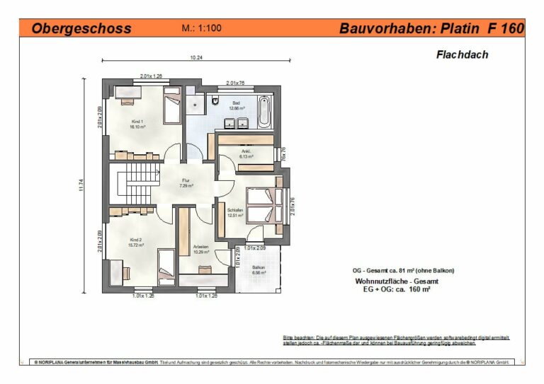 Platin F160 Grundriss Obergeschoss