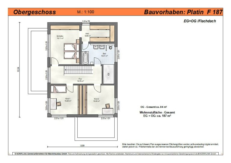 Platin F187 Grundriss Obergeschoss